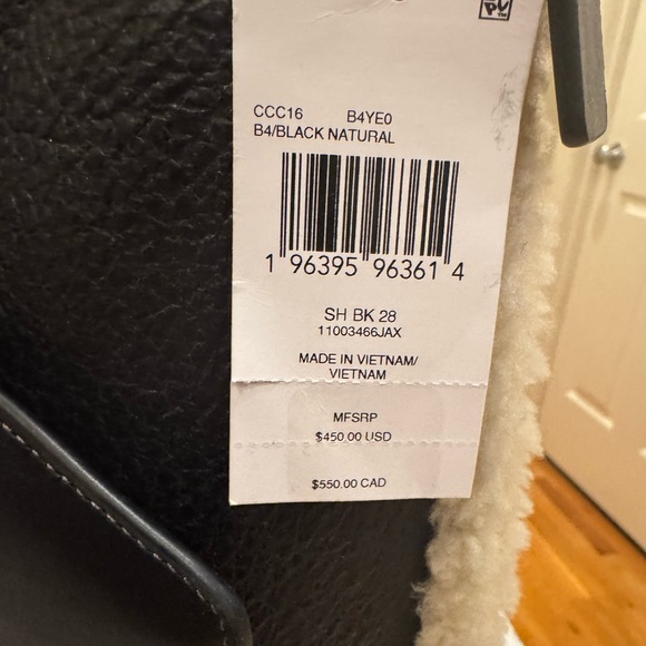 Coach - Shearling Brooklyn 28 NWT - Black Leather & Shearling w/Removable Pouch - Picture 2 of 14